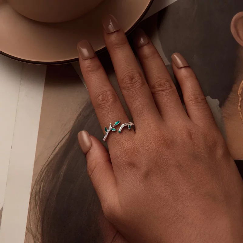 (afbeelding voor) PANDORA Stijl Blad Open Ring - BSR517-E - Bekijken 6