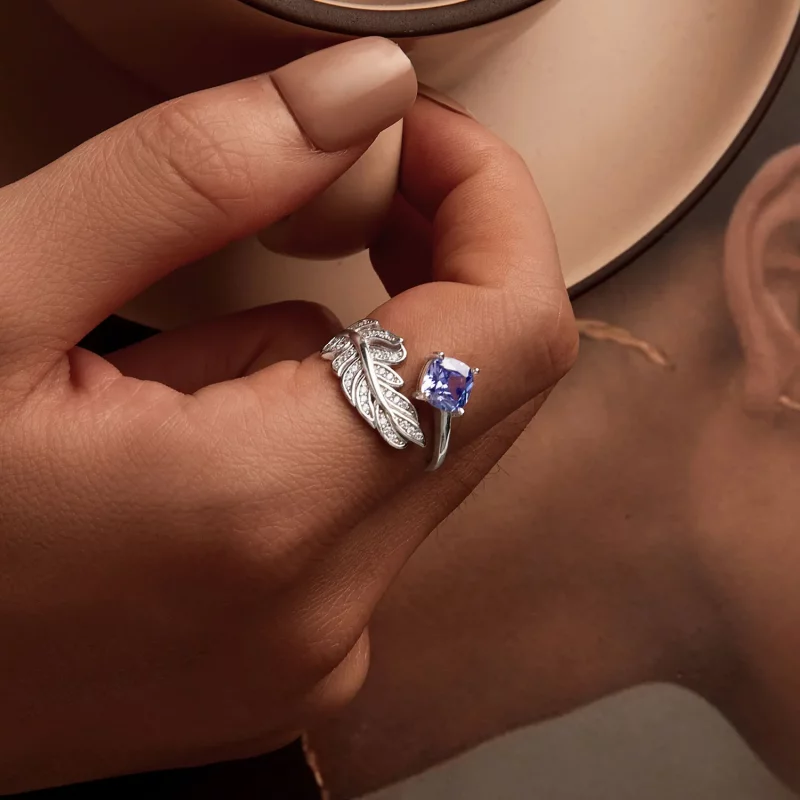 (afbeelding voor) PANDORA Stijl Veren Open Ring - BSR518-E - Bekijken 5