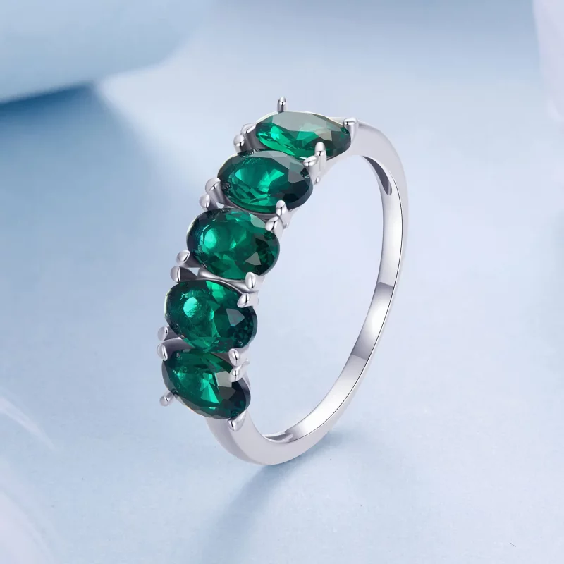 (afbeelding voor) PANDORA-stijl Luxueuze Groen Zirconium Ring - BSR522 - Bekijken 2
