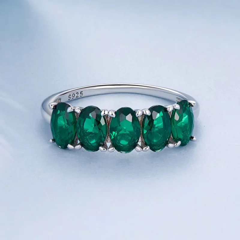 (afbeelding voor) PANDORA-stijl Luxueuze Groen Zirconium Ring - BSR522 - Bekijken 3