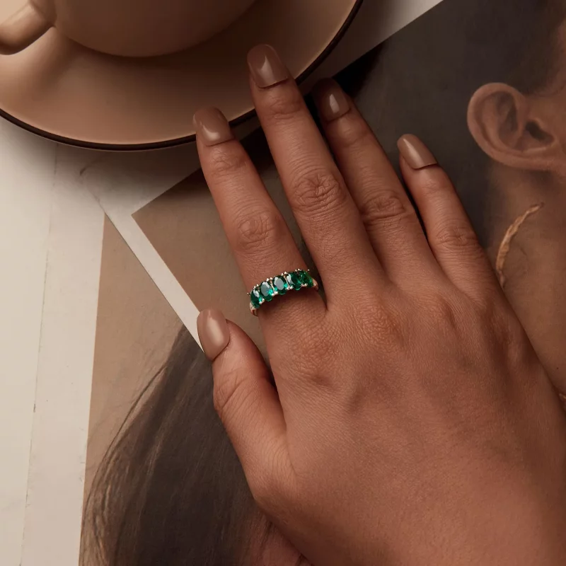 (afbeelding voor) PANDORA-stijl Luxueuze Groen Zirconium Ring - BSR522 - Bekijken 6