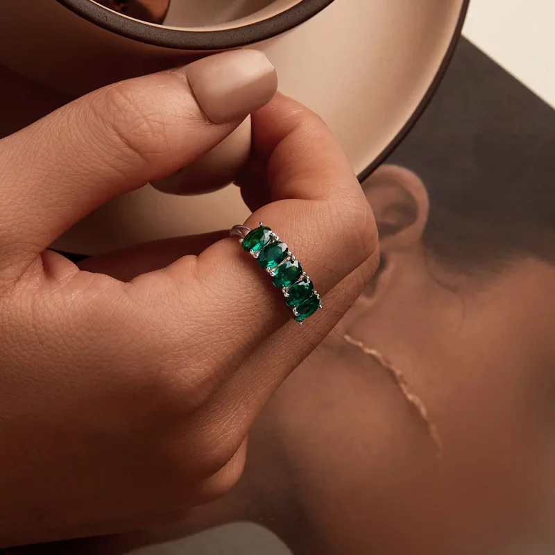 (afbeelding voor) PANDORA-stijl Luxueuze Groen Zirconium Ring - BSR522 - Bekijken 7