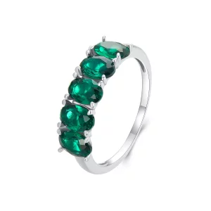 PANDORA-stijl Luxueuze Groen Zirconium Ring - BSR522 (afbeelding voor) PANDORA-stijl Luxueuze Groen Zirconium Ring - BSR522