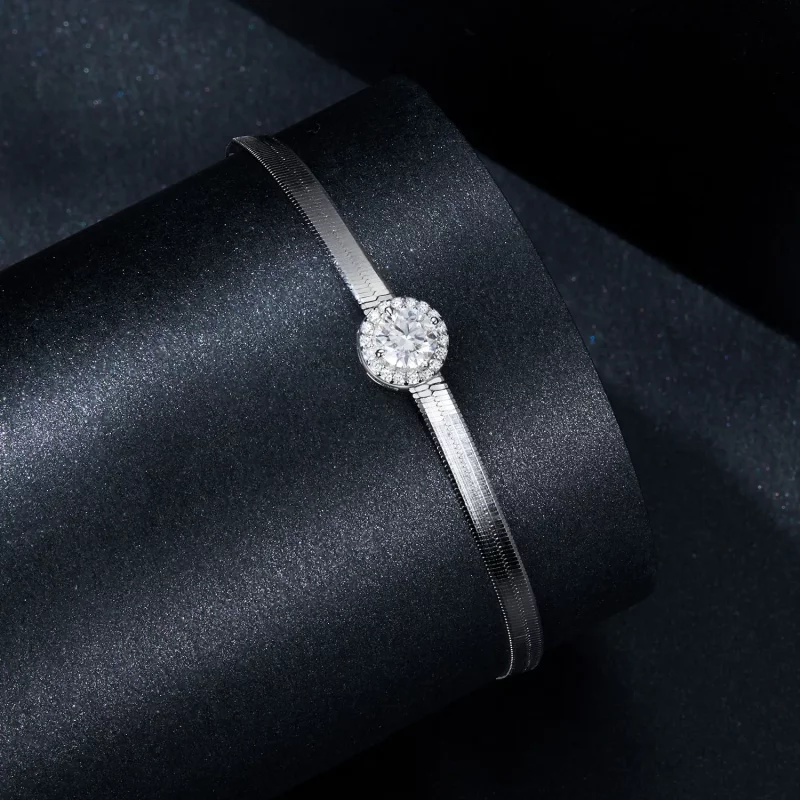 (afbeelding voor) PANDORA Stijl 0.5Ct Moissaniet Slangenbot Armband (Eén Certificaat) - MSB011 - Bekijken 2