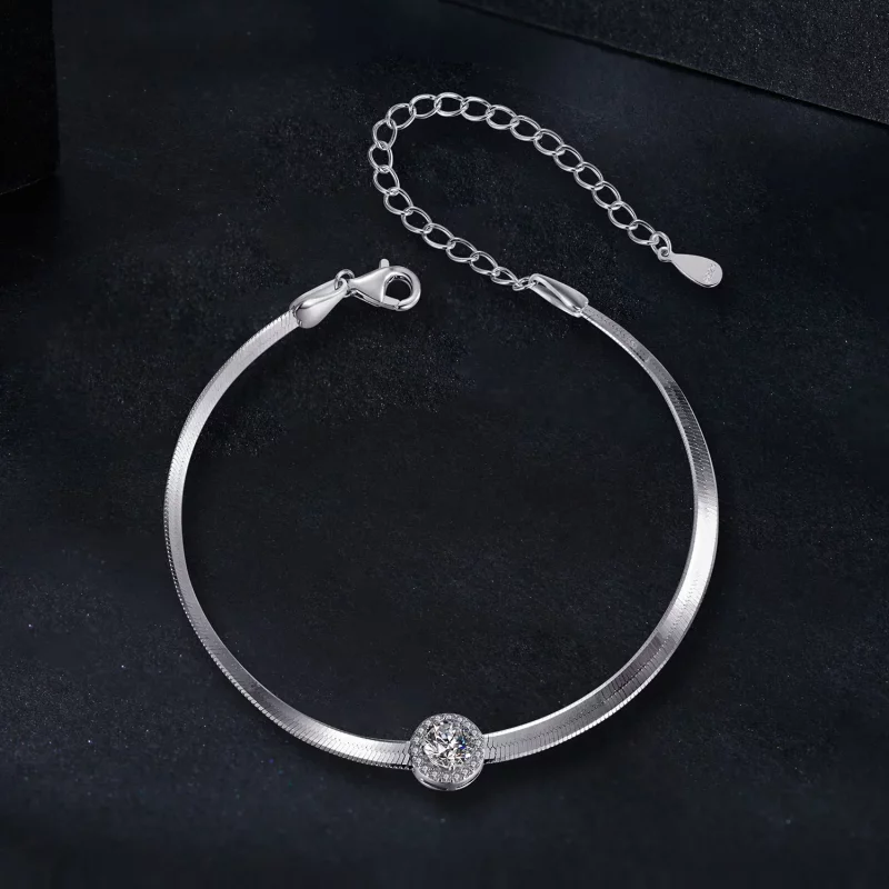 (afbeelding voor) PANDORA Stijl 0.5Ct Moissaniet Slangenbot Armband (Eén Certificaat) - MSB011 - Bekijken 3