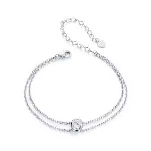 (afbeelding voor) PANDORA Stijl 1Kt Dubbellaagse Moissanite Armband (Eén Certificaat) - MSB012