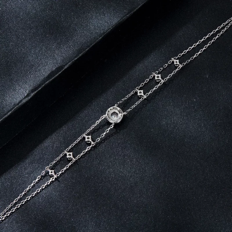 (afbeelding voor) PANDORA Stijl Sparkling Double Moissanite Armband (Eén Certificaat) - MSB013 - Bekijken 4