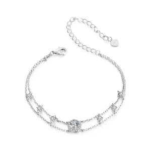 (afbeelding voor) PANDORA Stijl Sparkling Double Moissanite Armband (Eén Certificaat) - MSB013