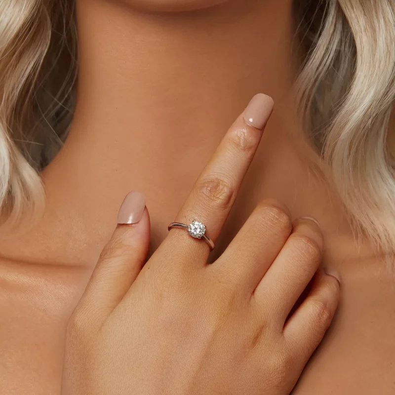 (afbeelding voor) PANDORA Stijl Fonkelende 1Ct Moissanite Ring (Eén Certificaat) - MSR044 - Bekijken 5