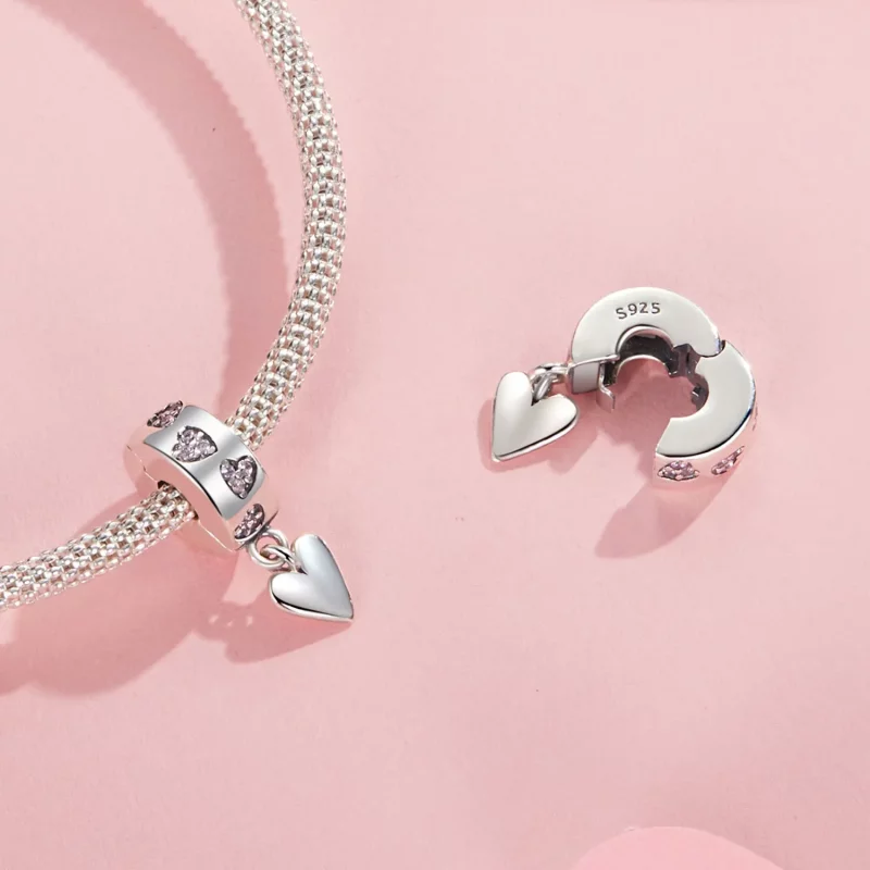 (afbeelding voor) PANDORA Stijl Slim Hart Siliconen Gesp Charme - SCC2694 - Bekijken 4