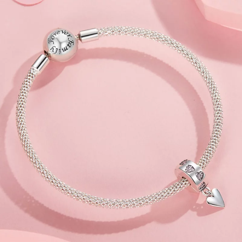 (afbeelding voor) PANDORA Stijl Slim Hart Siliconen Gesp Charme - SCC2694 - Bekijken 5
