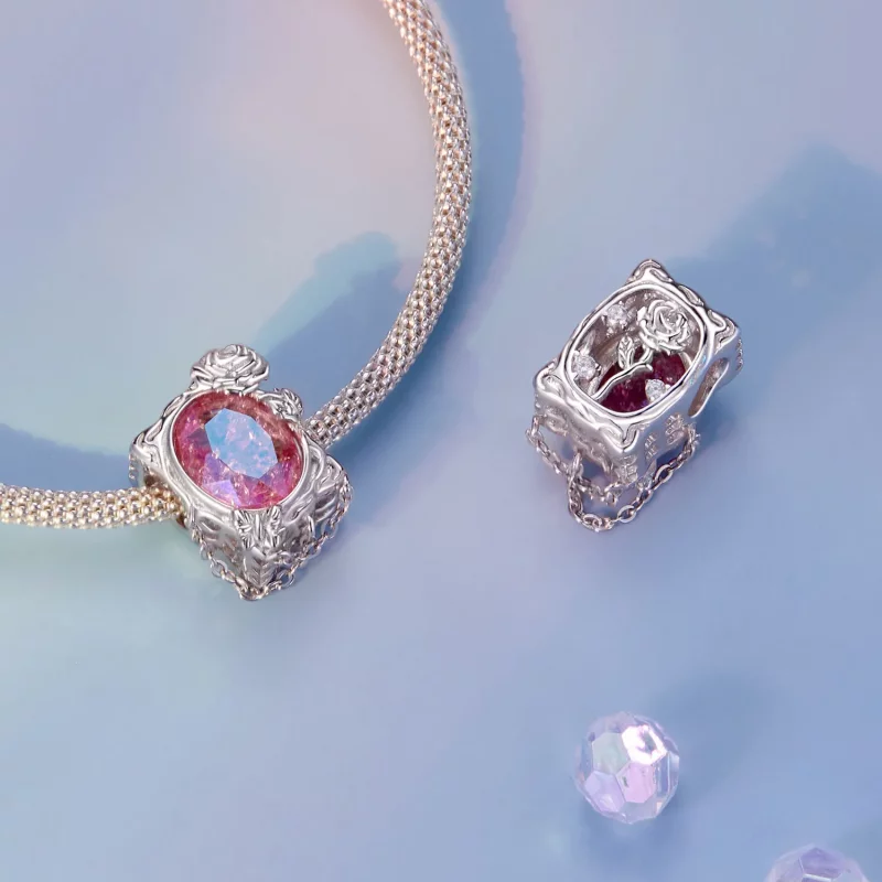 (afbeelding voor) PANDORA Stijl Verwelkte Olieverfschilderij Roos Charm - SCC2698 - Bekijken 4