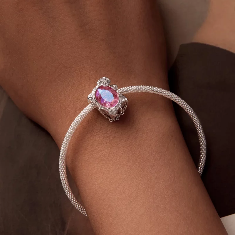(afbeelding voor) PANDORA Stijl Verwelkte Olieverfschilderij Roos Charm - SCC2698 - Bekijken 5