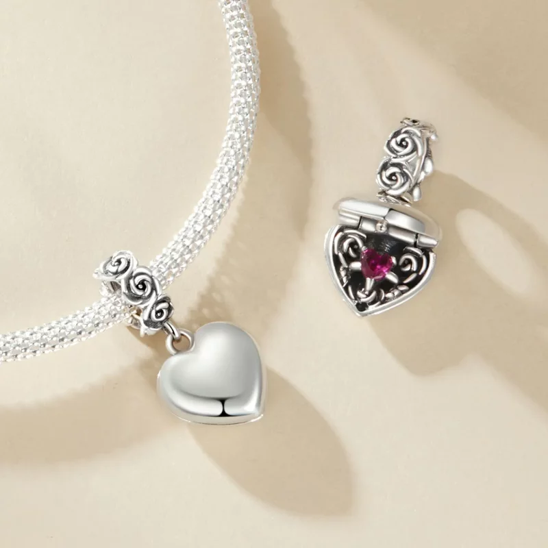(afbeelding voor) PANDORA Stijl Romantische Roos Huwelijksaanzoek Box Hanger - SCC2701 - Bekijken 5