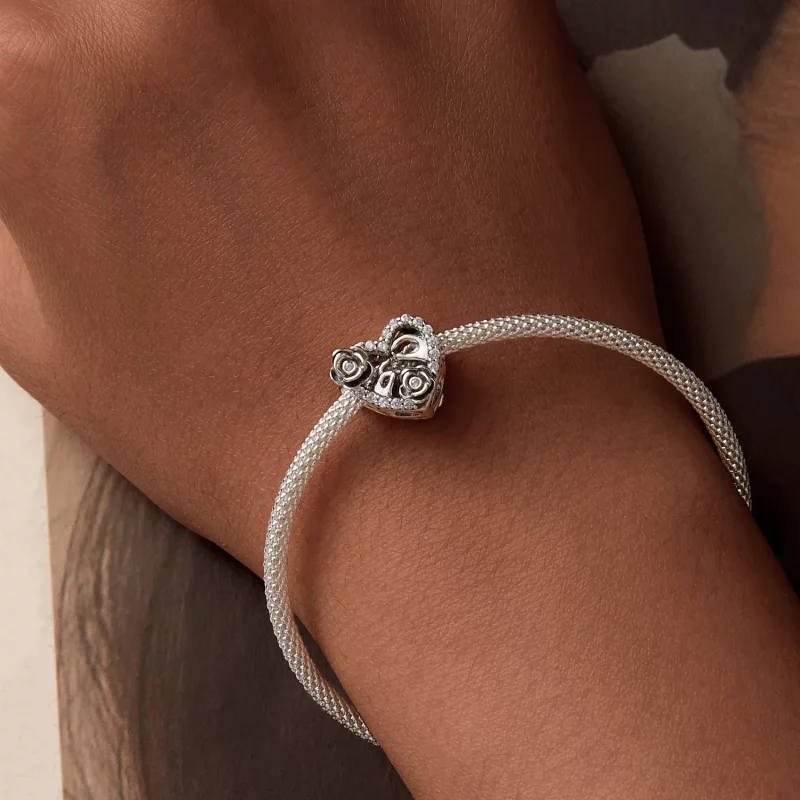 (afbeelding voor) PANDORA Stijl Romantisch Huwelijksaanzoek Herdenkings Charm - SCC2702 - Bekijken 7