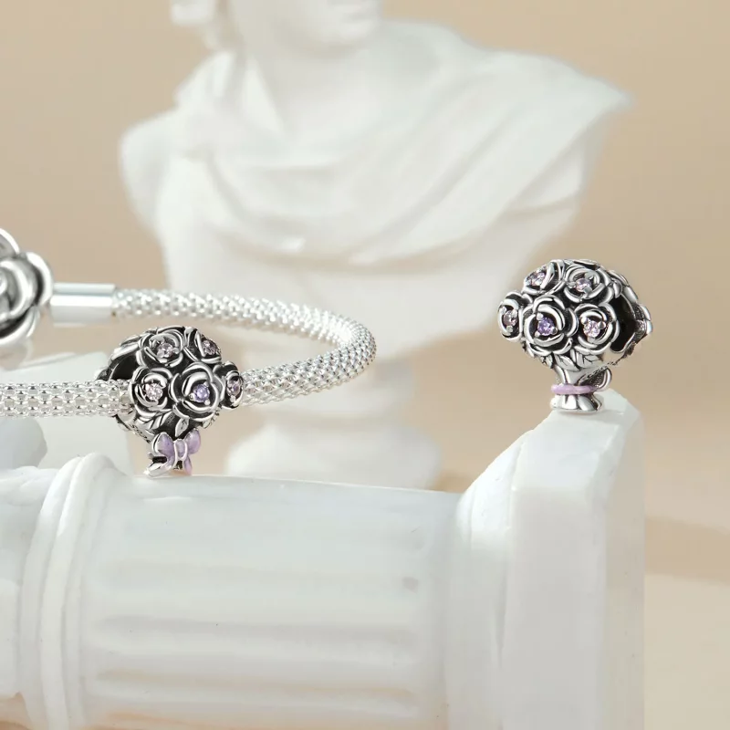 (afbeelding voor) PANDORA Stijl Rozenboeket Charm - SCC2704 - Bekijken 4