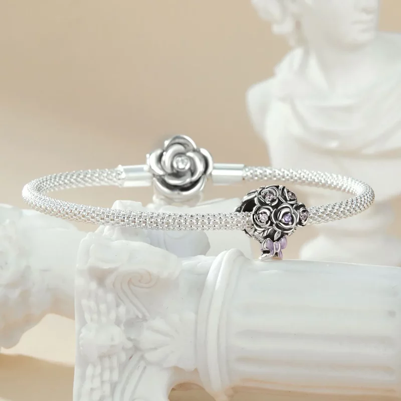 (afbeelding voor) PANDORA Stijl Rozenboeket Charm - SCC2704 - Bekijken 5