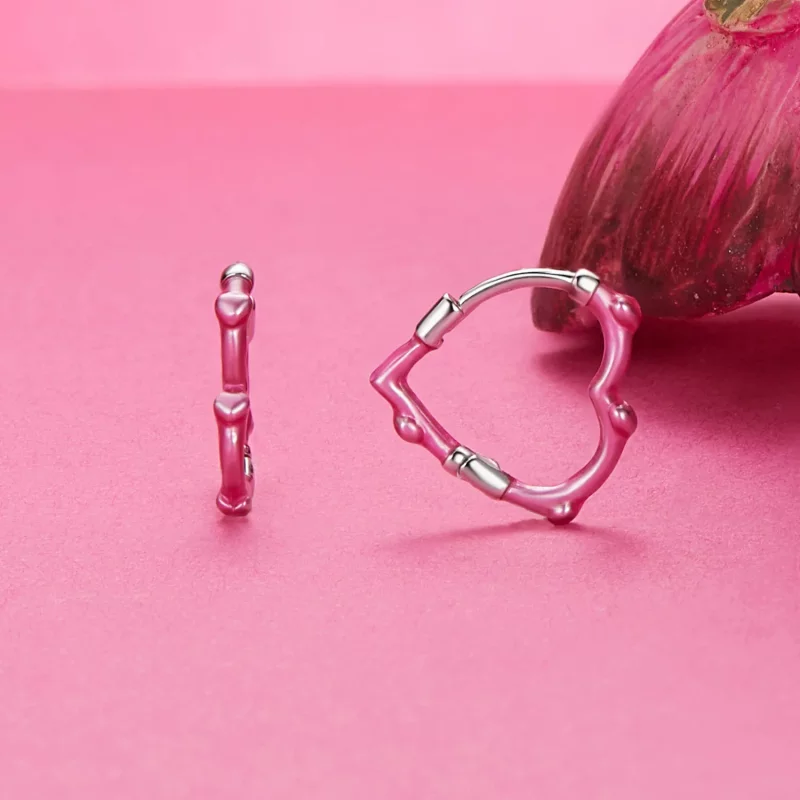 (afbeelding voor) PANDORA Stijl Roos Hartvormige Oorbellen - SCE1698 - Bekijken 2