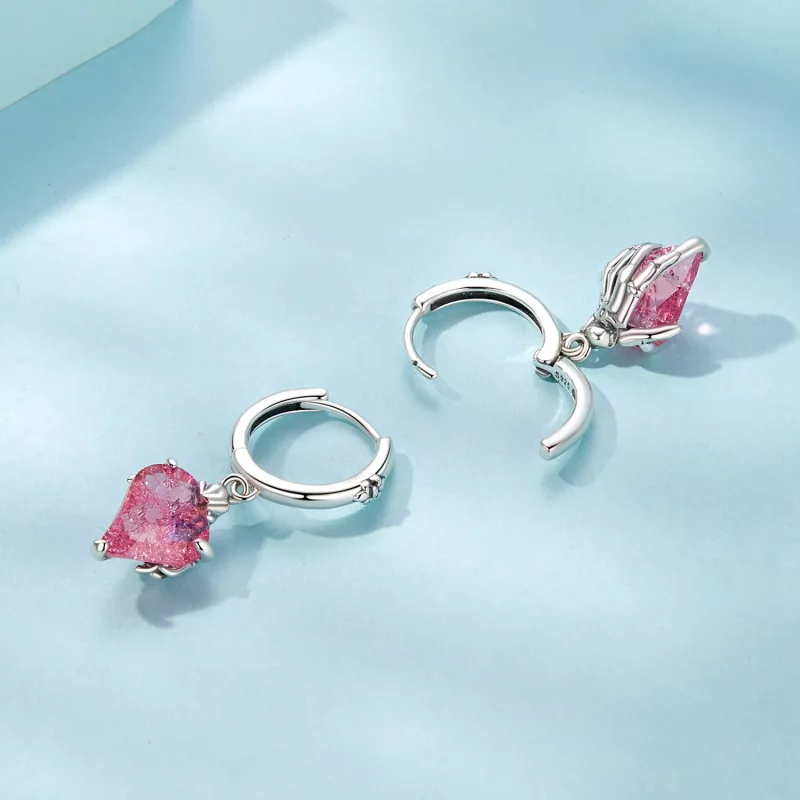 (afbeelding voor) PANDORA Stijl Skelet Hand Hartvormige Oorbellen - SCE1705 - Bekijken 4