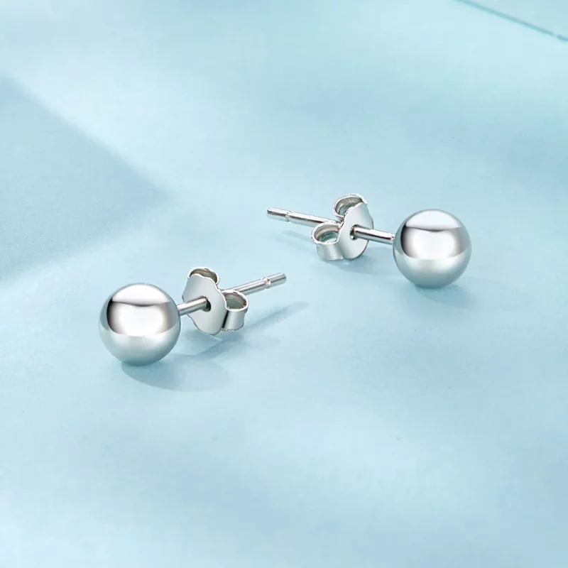 (afbeelding voor) PANDORA Stijl Kleine Bal Vormige Oorbellen - SCE1725-S - Bekijken 3