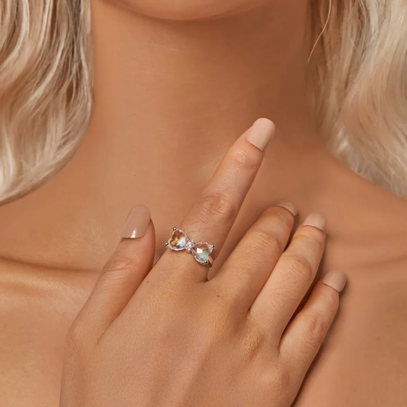 (afbeelding voor) PANDORA Stijl Grote Strik Steen in Midden Ring - SCR1000 - Bekijken 5