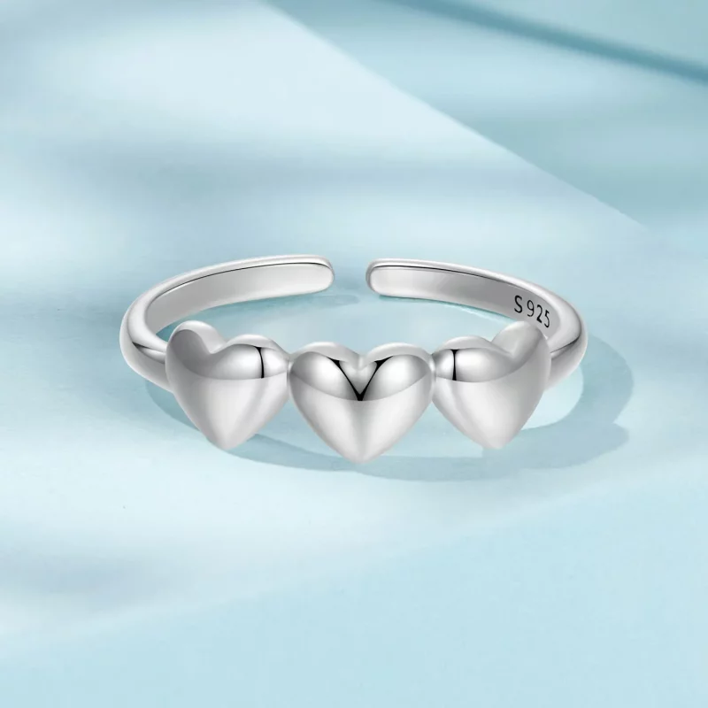 (afbeelding voor) PANDORA Stijl Hartvormige Open Ring - SCR1001-E - Bekijken 3