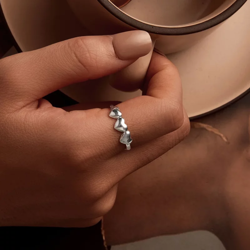 (afbeelding voor) PANDORA Stijl Hartvormige Open Ring - SCR1001-E - Bekijken 5