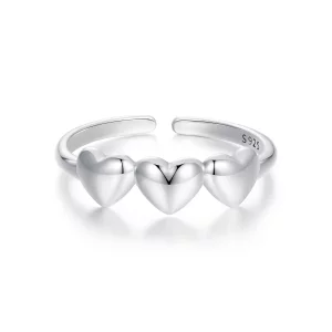 PANDORA Stijl Hartvormige Open Ring - SCR1001-E (afbeelding voor) PANDORA Stijl Hartvormige Open Ring - SCR1001-E