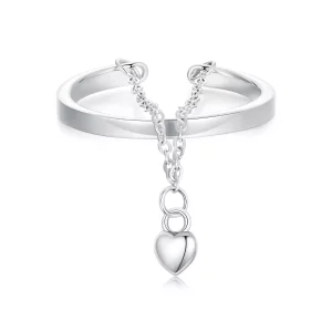 (afbeelding voor) PANDORA Stijl Hartvormige Ketting Dubbele Laag Open Ring - SCR1004-E