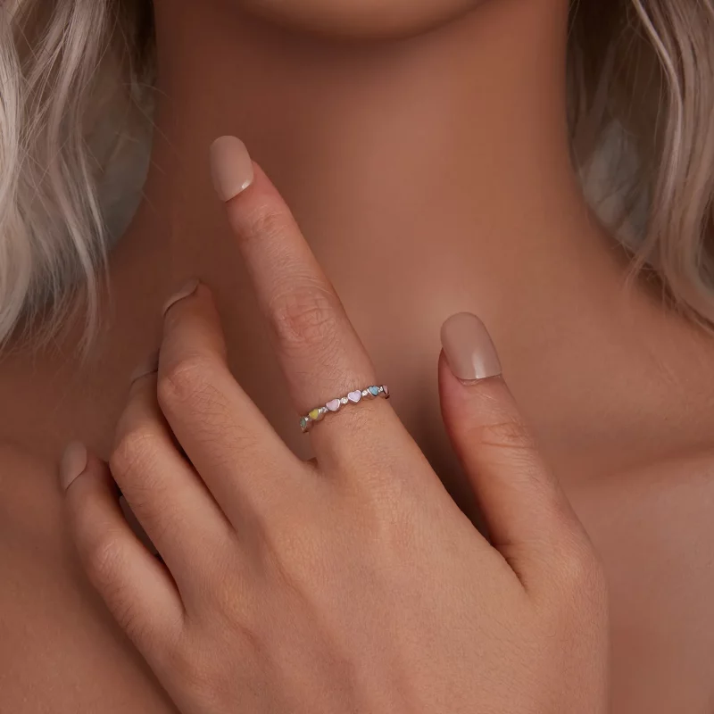 (afbeelding voor) PANDORA-stijl Hartvormige Kleurrijke Dopamine Ring - SCR995 - Bekijken 5