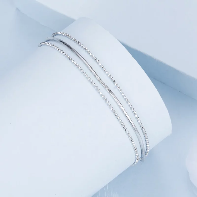 (afbeelding voor) PANDORA Stijl Eenvoudige Drie-laags Armband - BSB164 - Bekijken 2