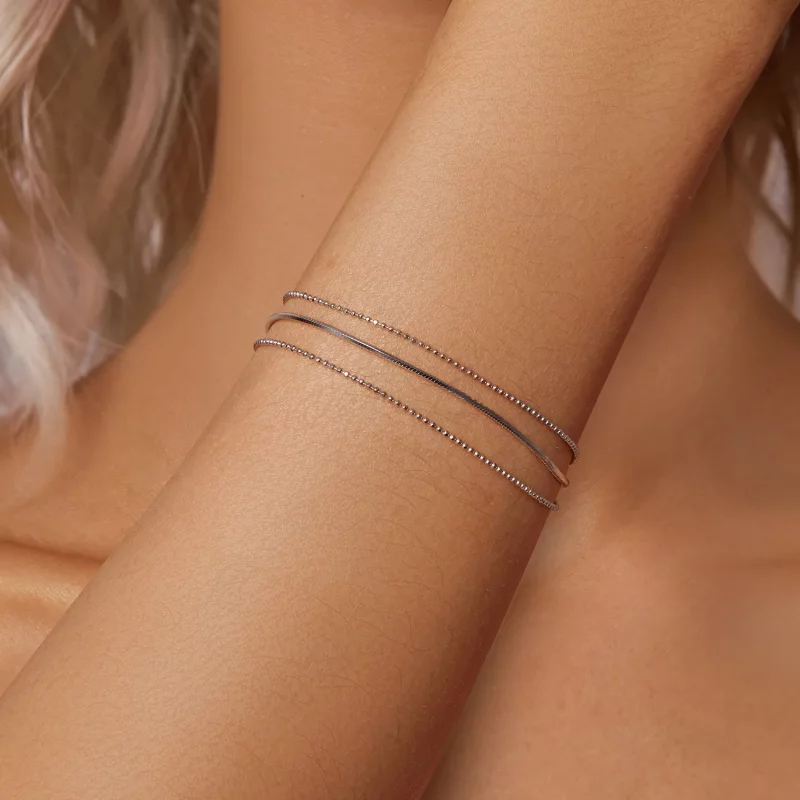 (afbeelding voor) PANDORA Stijl Eenvoudige Drie-laags Armband - BSB164 - Bekijken 5