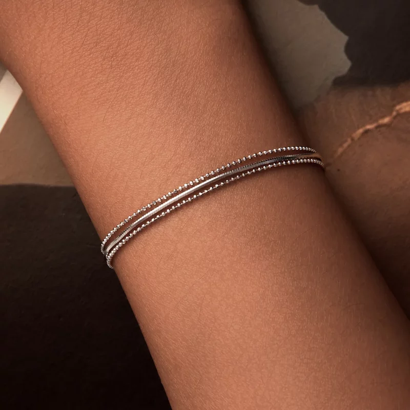 (afbeelding voor) PANDORA Stijl Eenvoudige Drie-laags Armband - BSB164 - Bekijken 7