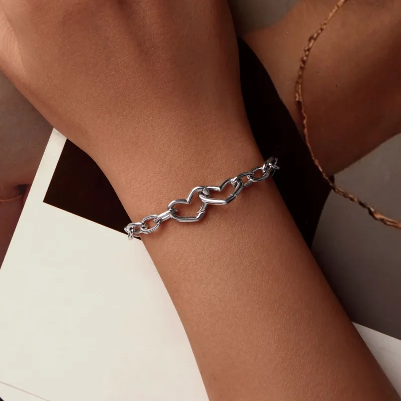 (afbeelding voor) PANDORA Stijl Dubbele Hart Armband - BSB172 - Bekijken 4