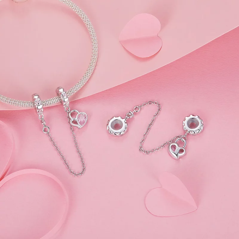 (afbeelding voor) PANDORA Stijl Geliefden Hart Slot Veiligheidsketting - BSC975 - Bekijken 4