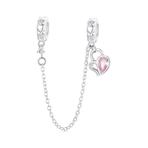 (afbeelding voor) PANDORA Stijl Geliefden Hart Slot Veiligheidsketting - BSC975