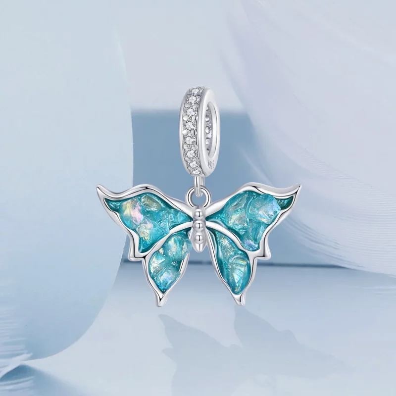 (afbeelding voor) PANDORA Stijl Blauwe Morpho Hanger - BSC982 - Bekijken 2