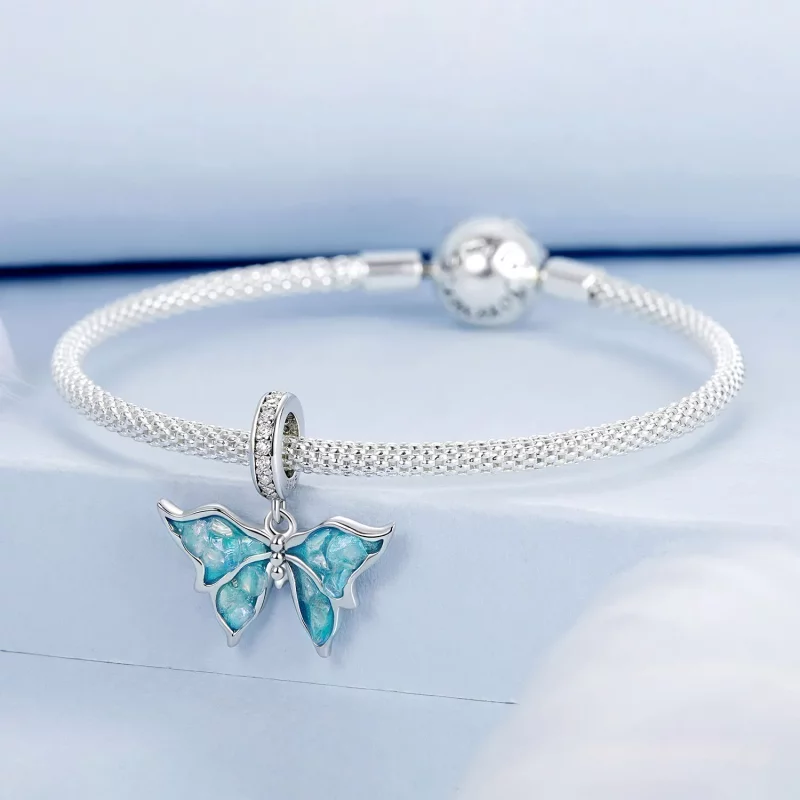 (afbeelding voor) PANDORA Stijl Blauwe Morpho Hanger - BSC982 - Bekijken 3
