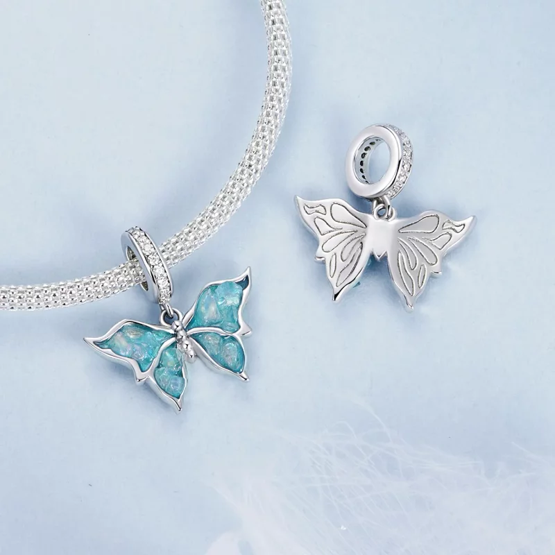 (afbeelding voor) PANDORA Stijl Blauwe Morpho Hanger - BSC982 - Bekijken 4