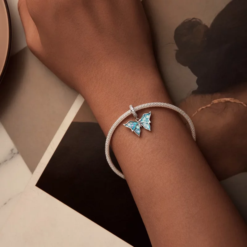 (afbeelding voor) PANDORA Stijl Blauwe Morpho Hanger - BSC982 - Bekijken 5