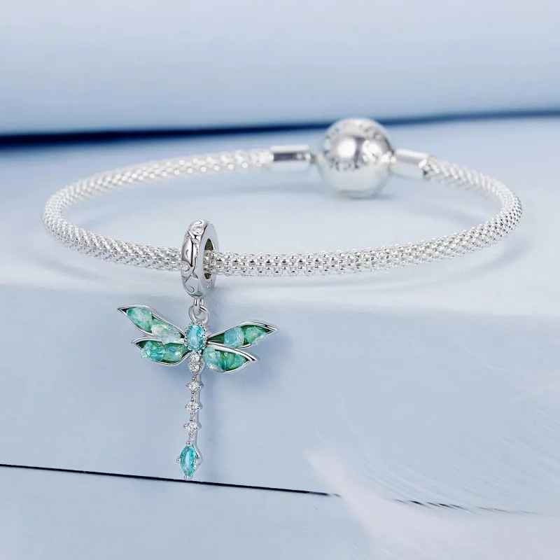 (afbeelding voor) PANDORA Stijl Groene Libel Hanger - BSC983 - Bekijken 3
