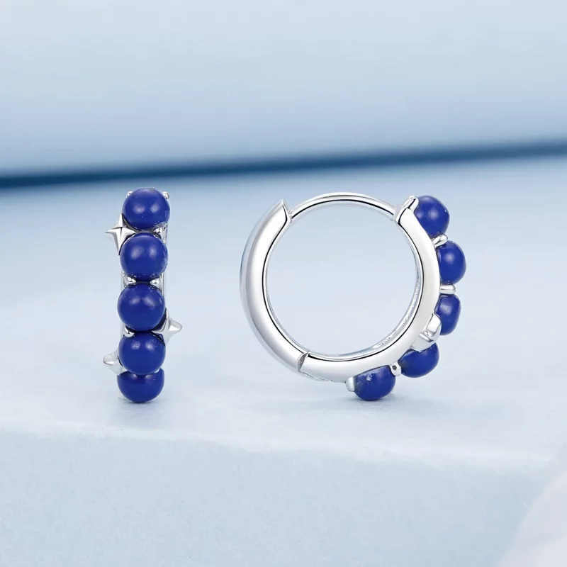 (afbeelding voor) PANDORA Stijl Blauwe Bal Oorbellen - BSE984 - Bekijken 2