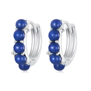 PANDORA Stijl Blauwe Bal Oorbellen - BSE984 (afbeelding voor) PANDORA Stijl Blauwe Bal Oorbellen - BSE984