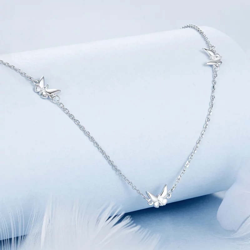 (afbeelding voor) PANDORA Stijl Kleine Vlinder Sleutelbeenketting Halsketting - BSN376 - Bekijken 2