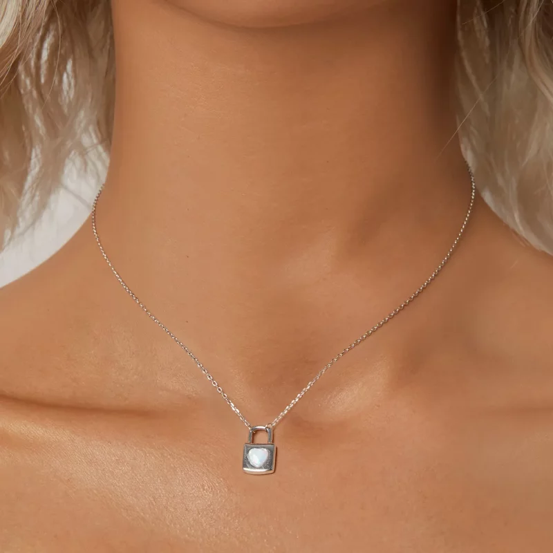 (afbeelding voor) PANDORA-stijl Hartslot Halsketting - BSN377 - Bekijken 5