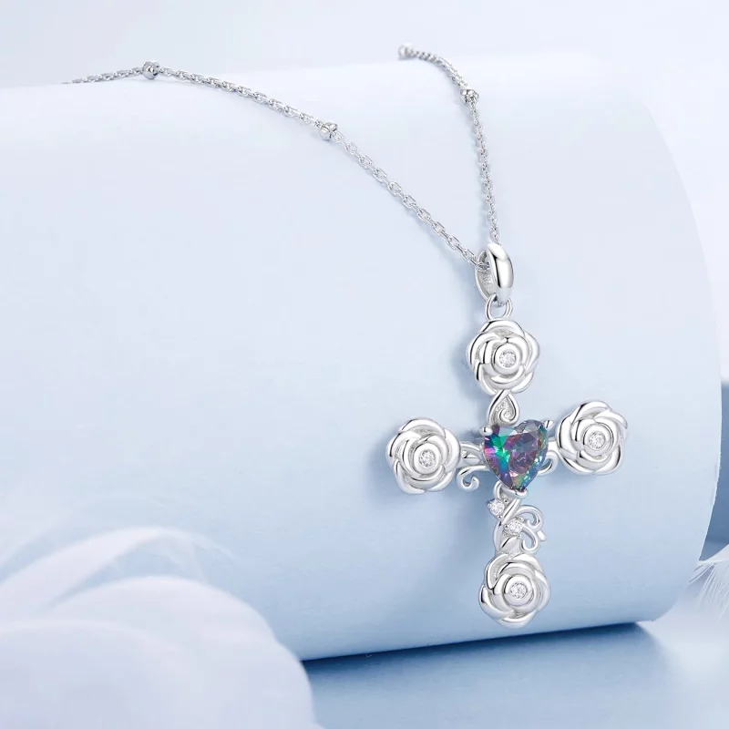 (afbeelding voor) PANDORA Stijl Rozen Kruis Ketting - BSN379 - Bekijken 2