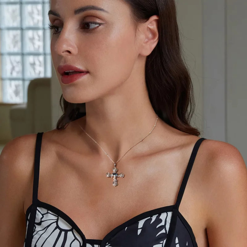 (afbeelding voor) PANDORA Stijl Rozen Kruis Ketting - BSN379 - Bekijken 6