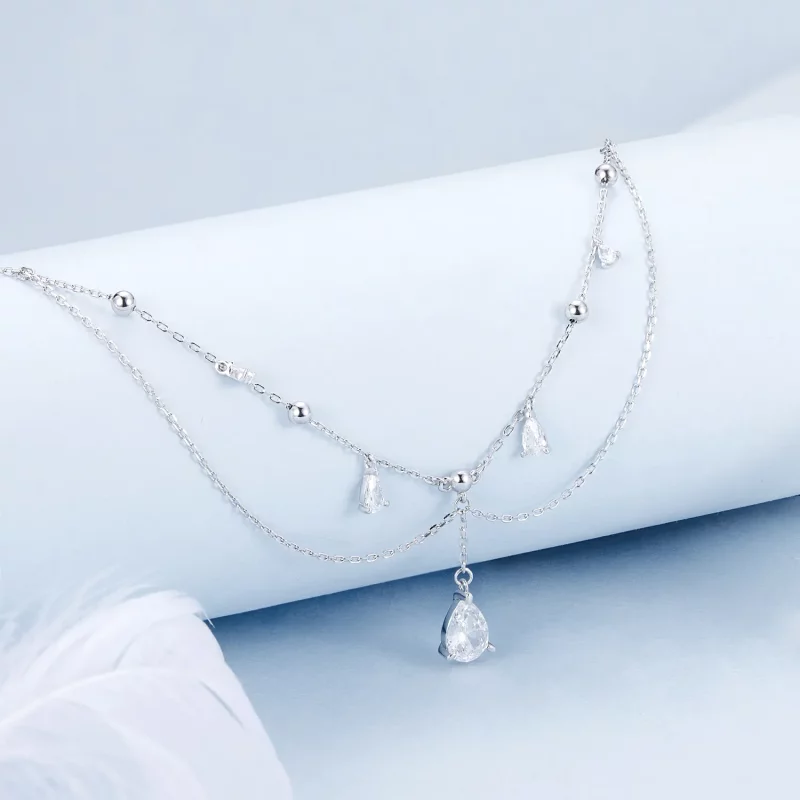 (afbeelding voor) PANDORA Stijl Waterdruppel Franje Ketting - BSN383 - Bekijken 2