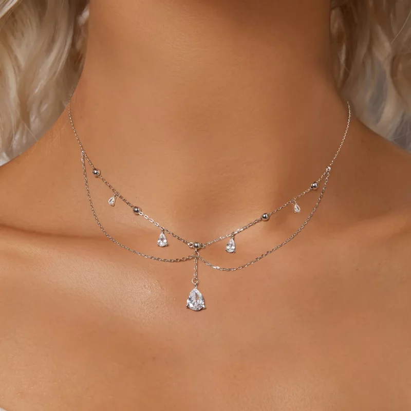 (afbeelding voor) PANDORA Stijl Waterdruppel Franje Ketting - BSN383 - Bekijken 5