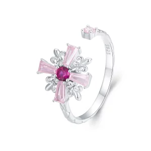 PANDORA Stijl Iris Kruis Open Ring - BSR526-E (afbeelding voor) PANDORA Stijl Iris Kruis Open Ring - BSR526-E
